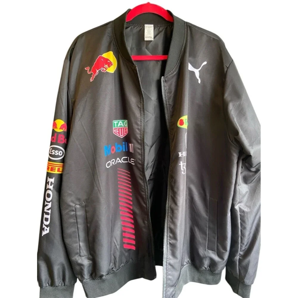 Puma Red Bull Formula One Black Bomber Jacket Size 2XL NWOT